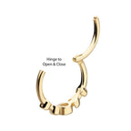 Invictus | 14k gold | Moon Phases | Side Facing Hinged Hoop | Cubic Zirconia