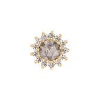 Buddha | 14k gold | Delphine | Grey Diamond + White Sapphire