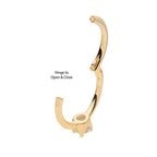 Invictus | 14k gold | Prong Set CZ | Side Facing Hinged Hoop | Cubic Zirconia