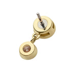 Invictus | 14k gold | Double Bezel Drop | Clear CZ + Synthetic Opal