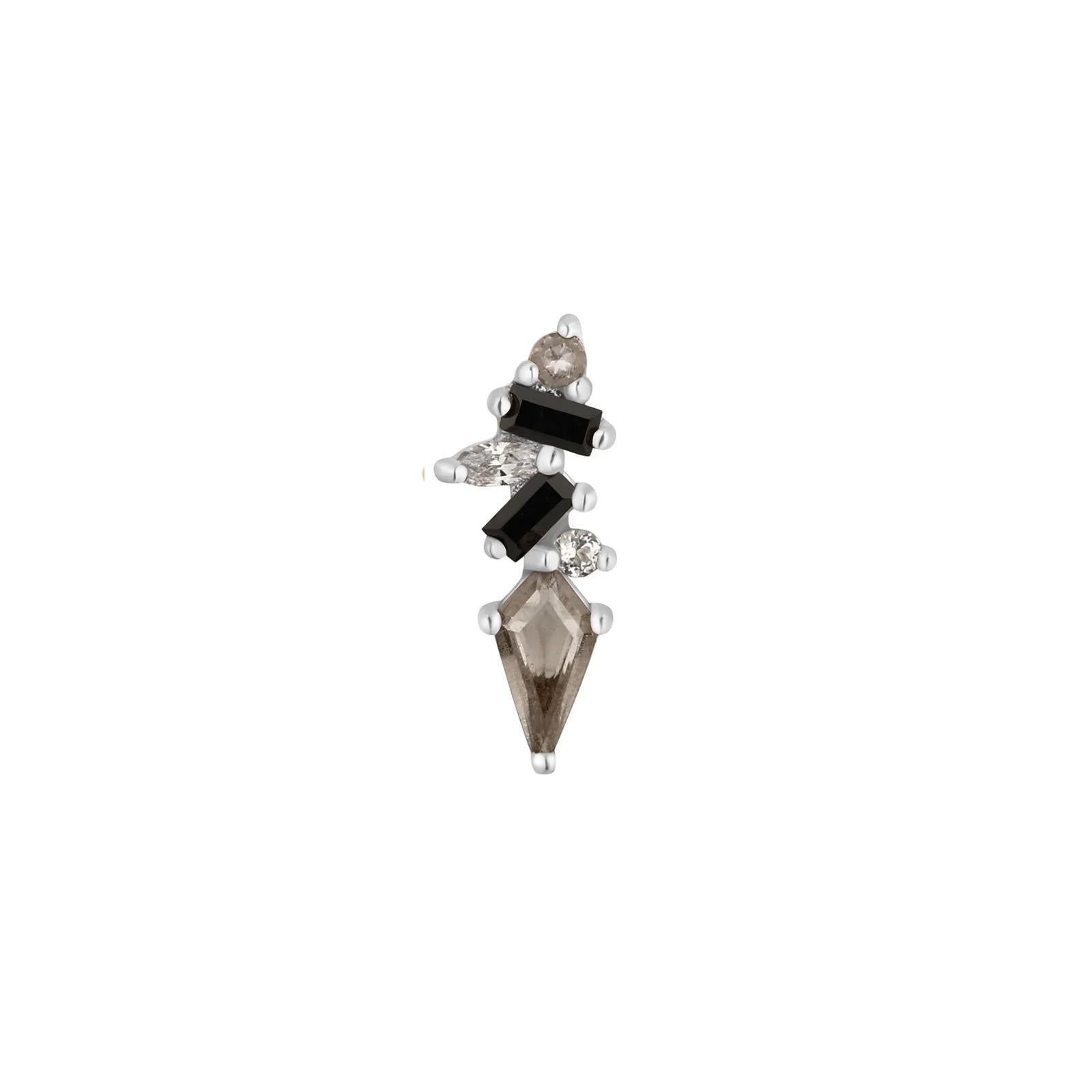 Buddha | 14k gold | Mixt | Smoky Quartz + Black Spinel