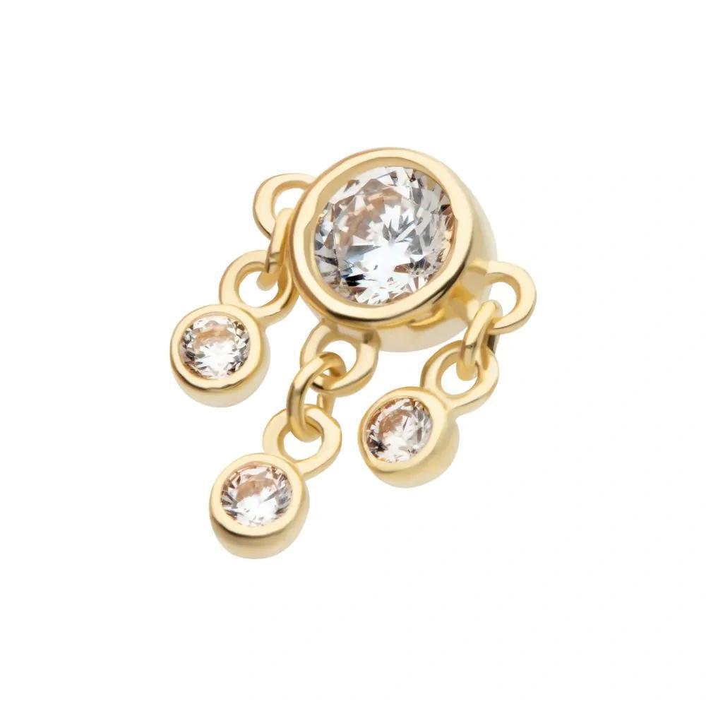 Invictus | 14k gold | Triple Dangle Bezel | CZ