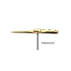 Invictus | 14k gold | Bezel Set Dagger | Black CZ