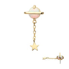 Invictus | 14k gold | Planet with Star Dangle | synthetic White Opal