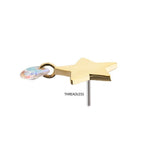 Invictus | 14k gold | Star with Pear Dangle | AB CZ