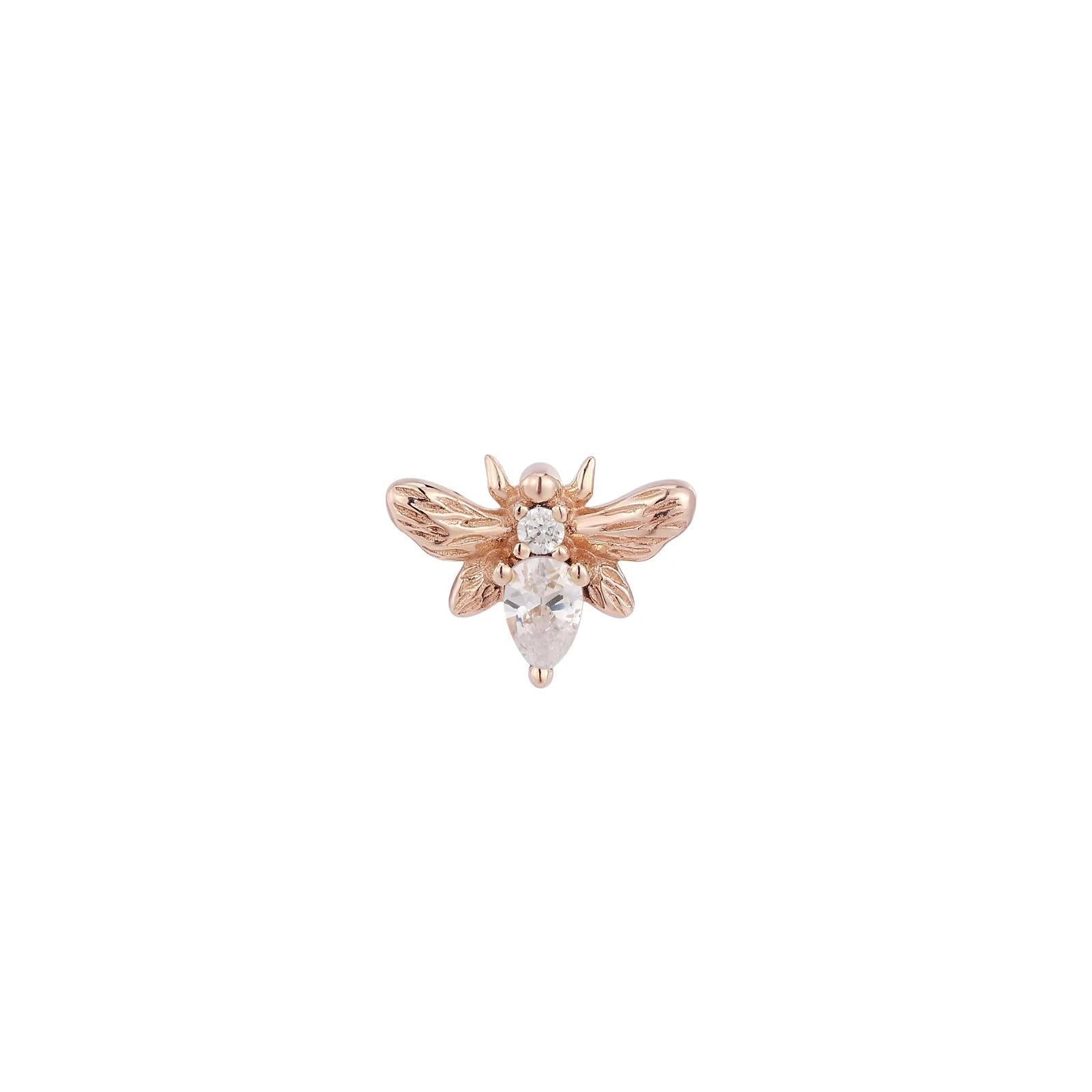 Buddha | 14k gold | Bee Chic | Clear CZ