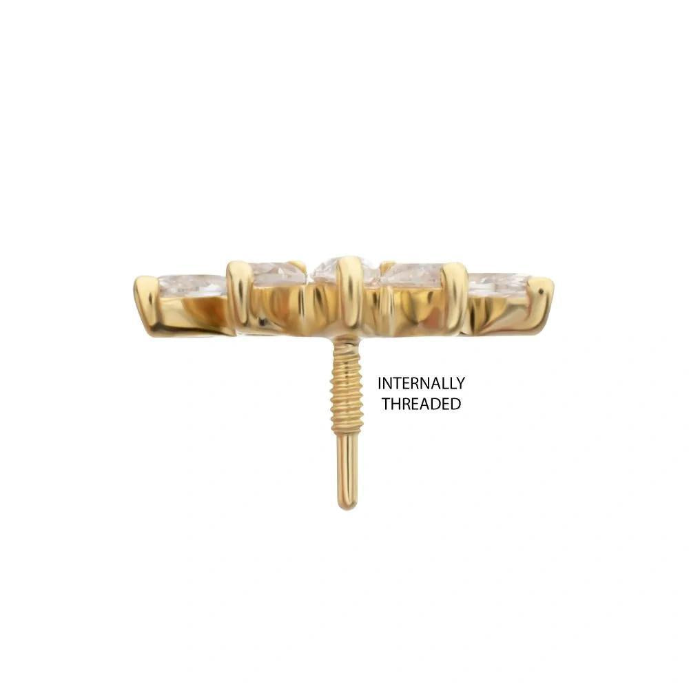 Invictus | 14k gold | 5-cluster Fan | CZ