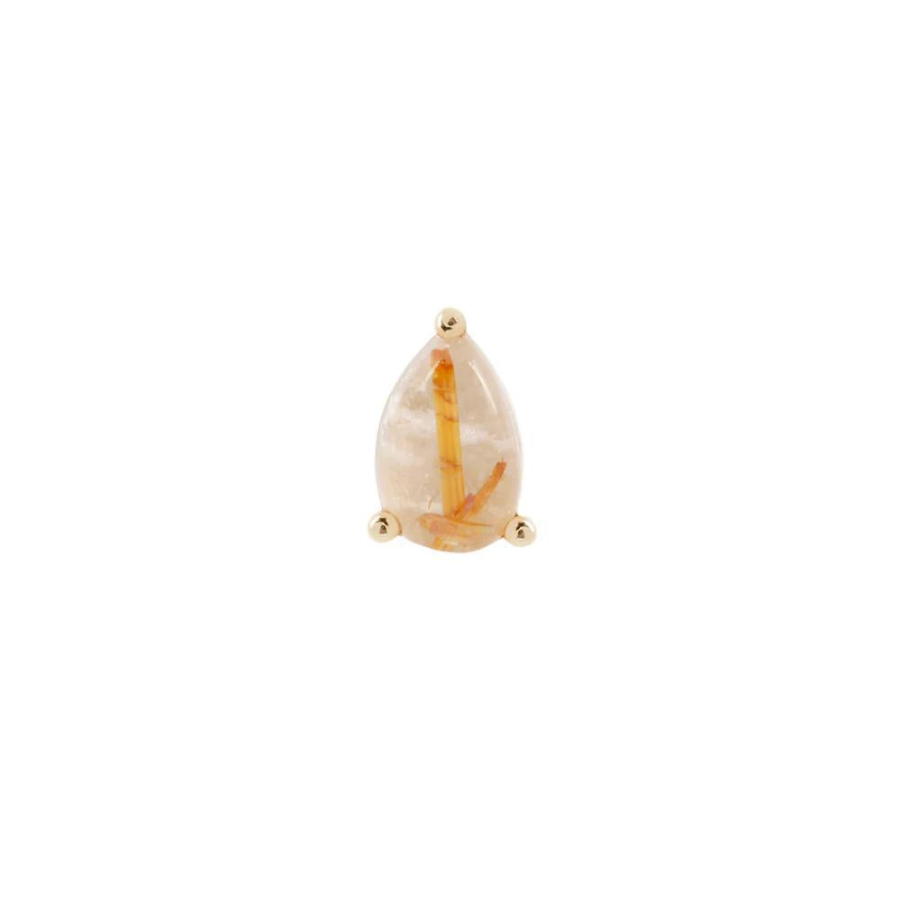 Buddha | 14k gold | Prong Pear | Rutilated Quartz