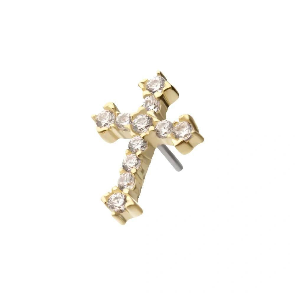 Invictus | 14k gold | Antique Cross | CZ