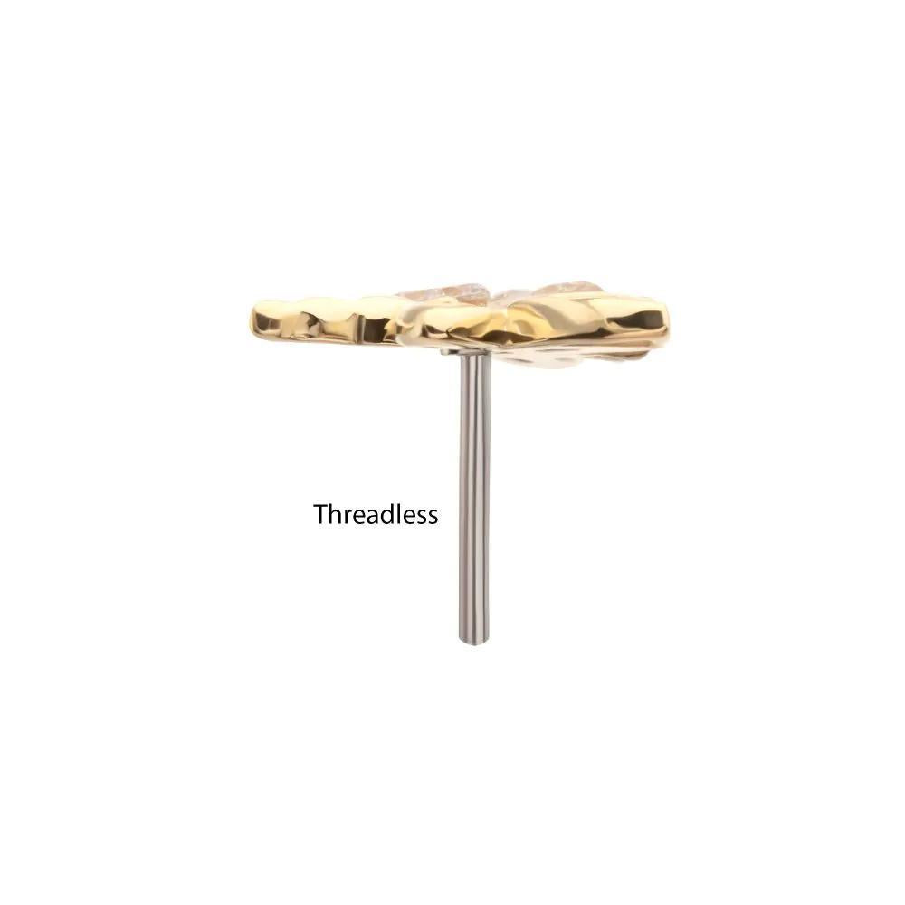 Invictus | 14k gold |  Marquise Wing Dragonfly Top | Clear CZ