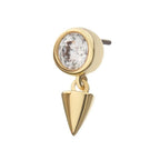 Invictus | 14k gold | Bezel with Spike Dangle | CZ