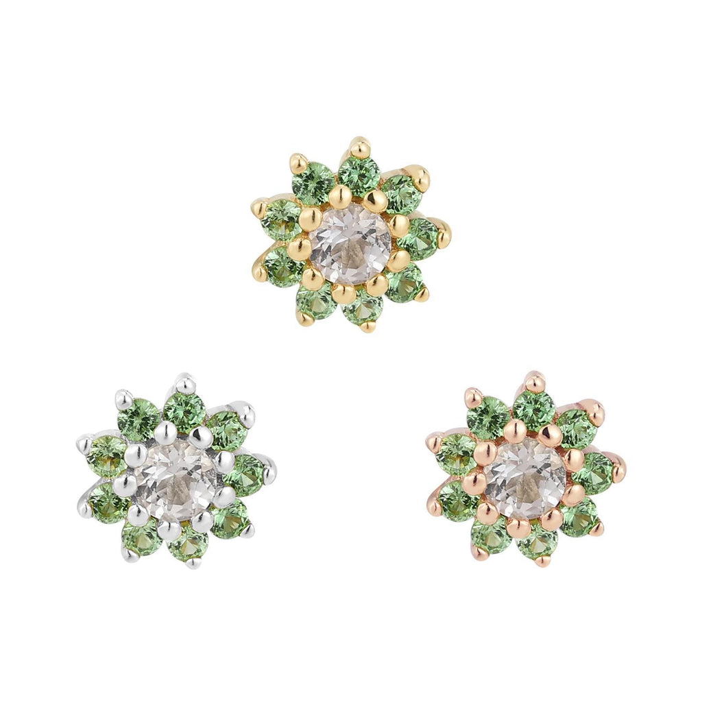 Buddha | 14k gold | Eloise | Tsavorite + White Topaz