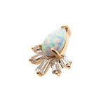 Invictus | 14k gold | Teardrop and Tapered Baguette | CZ/Opal