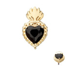 Invictus | 14k gold | Sacred Heart | Black CZ
