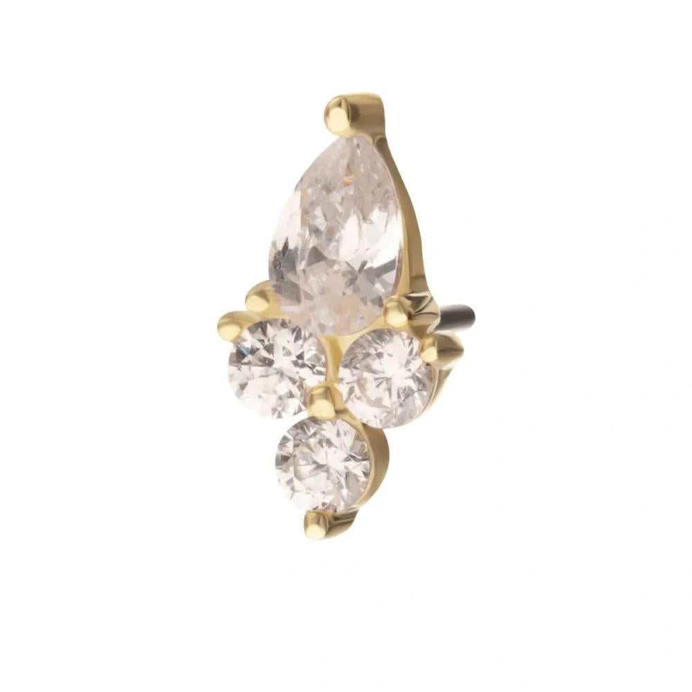 Invictus | 14k gold | Prong Set Trinity | CZ
