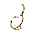 Invictus | 14k gold | Gem Sunburst | Side Facing Hinged Hoop | Cubic Zirconia