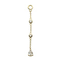 Invictus | 14k gold | Round & Teardrop 3-Tier Dangle Charm | CZ