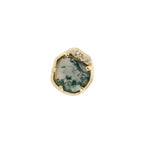 Buddha | 14k gold | Vision | Moss Agate + White Topaz