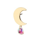 Invictus | 14k gold | Moon with Pear Dangle | AB CZ