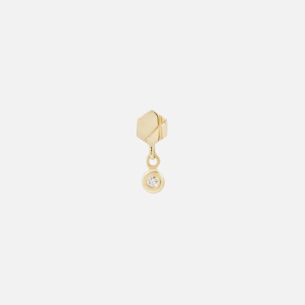 Tether | 14k gold | Hex Diamond Drop