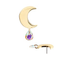 Invictus | 14k gold | Moon with Pear Dangle | AB CZ