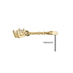 Invictus | 14k gold | Curved Bar Top with 4-Prong Lab-Grown Diamond Dangle | Lab-Grown Diamond