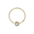 Buddha | 14k gold | Fixed Bezel Bead Ring | 2mm Mercury Mist Topaz