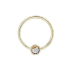 Buddha | 14k gold | Fixed Bezel Bead Ring | 2mm Mercury Mist Topaz