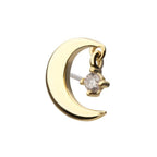 Invictus | 14k gold | Crescent Moon Top with Prong Set Lab-Grown Diamond Dangle | Lab-Grown Diamond