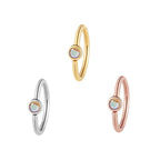 Buddha | 14k gold | Fixed Bezel Bead Ring | Side Set Facing | 2mm Mercury Mist Topaz