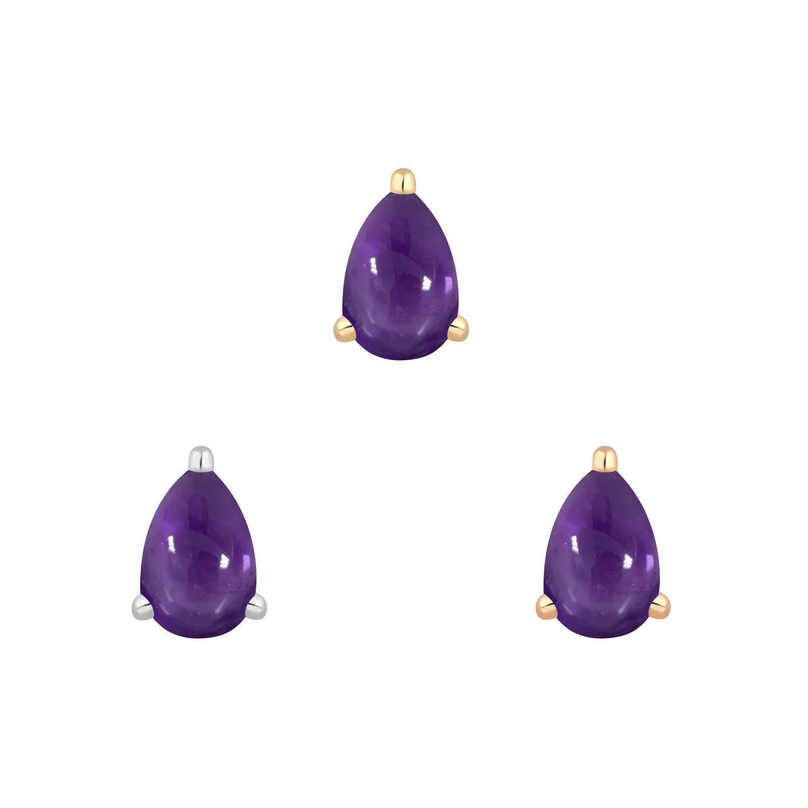 Buddha | 14k gold | Prong Pear | Amethyst