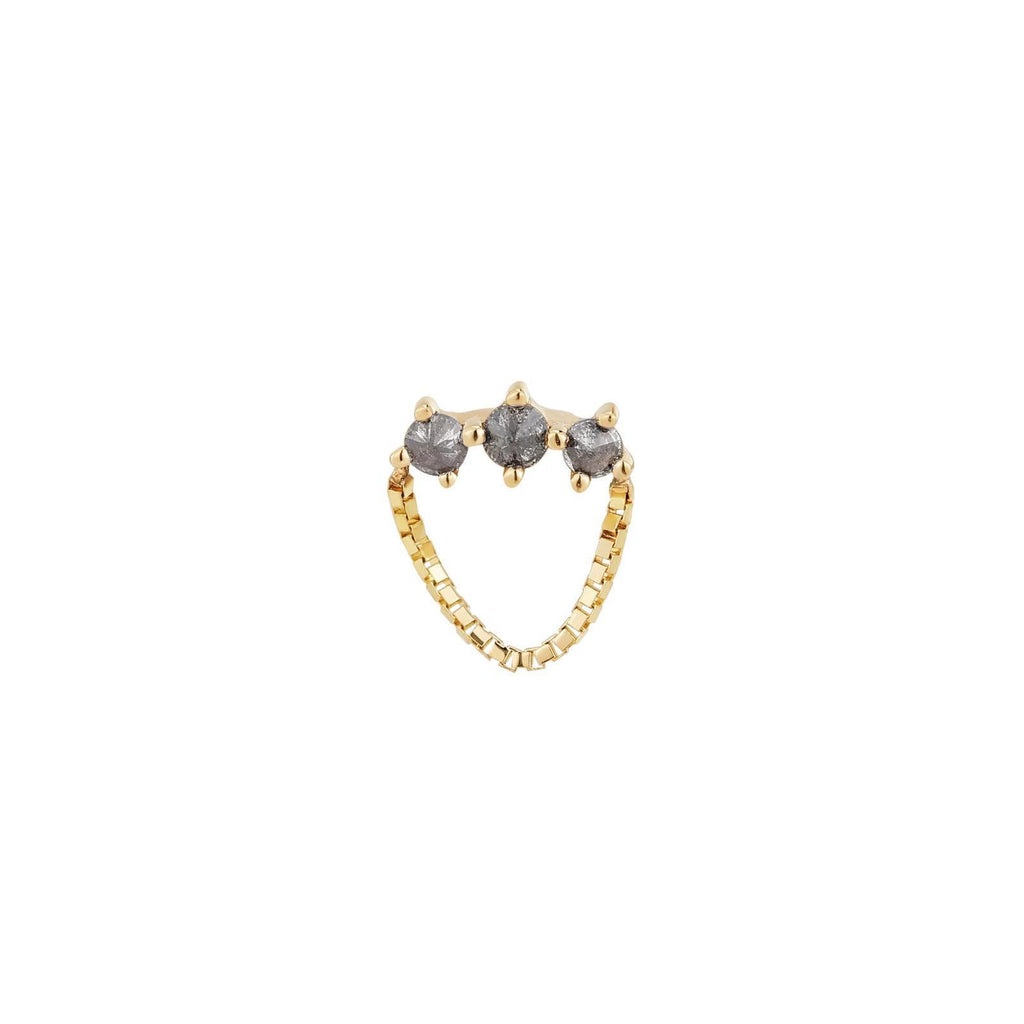 Buddha | 14k gold | Halston Reverse Set | Grey Diamond + CZ