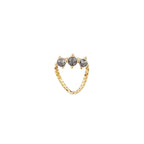 Buddha | 14k gold | Halston Reverse Set | Grey Diamond + CZ