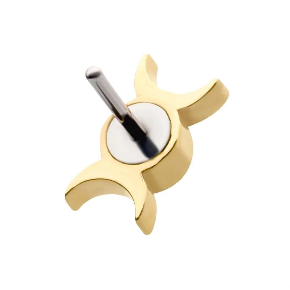 Invictus | 14k gold | Triple Goddess Moon | synthetic White Opal