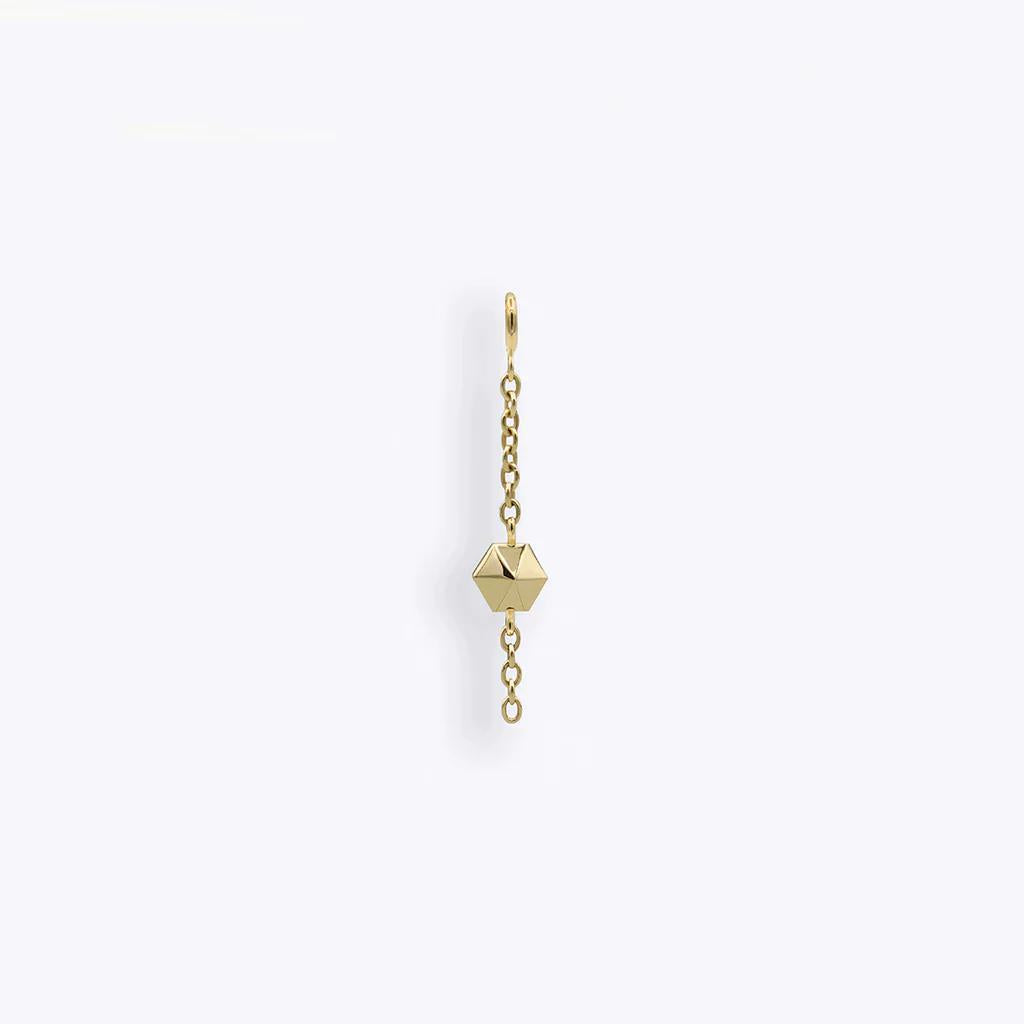 Tether | 14k gold | Hex Stud Orbit Charm