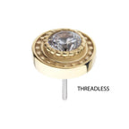 Invictus | 14k gold | Beaded Bezel Set | CZ