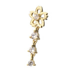 Invictus | 14k gold | Cut Out Cherry Blossom with Triple Dangle | CZ