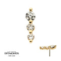 Invictus | 14k gold | 3 Gem Cluster Prong | Lab-Grown Diamond