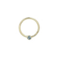 Buddha | 14k gold | Fixed Bezel Bead Ring | 2mm London Blue Topaz