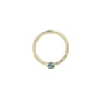 Buddha | 14k gold | Fixed Bezel Bead Ring | 2mm London Blue Topaz