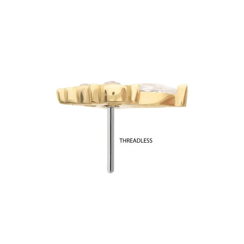 Invictus | 14k gold | Prong Set Marquise Trinity | CZ