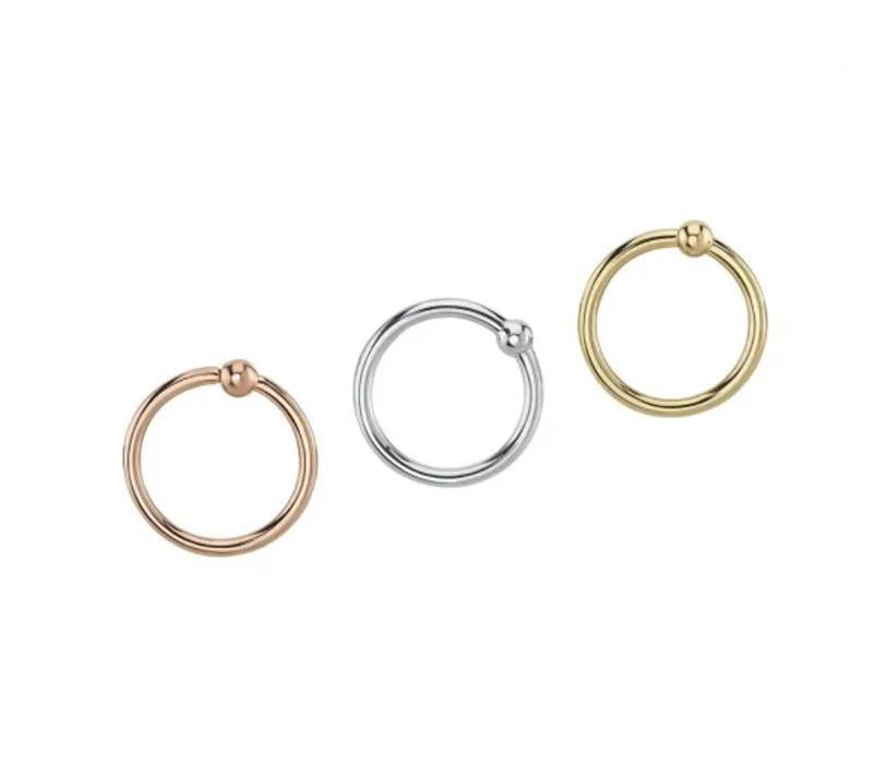 Buddha | 14k gold | Fixed Bead Ring 16g