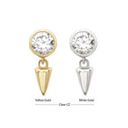 Invictus | 14k gold | Round Bezel with Spike Dangle | CZ