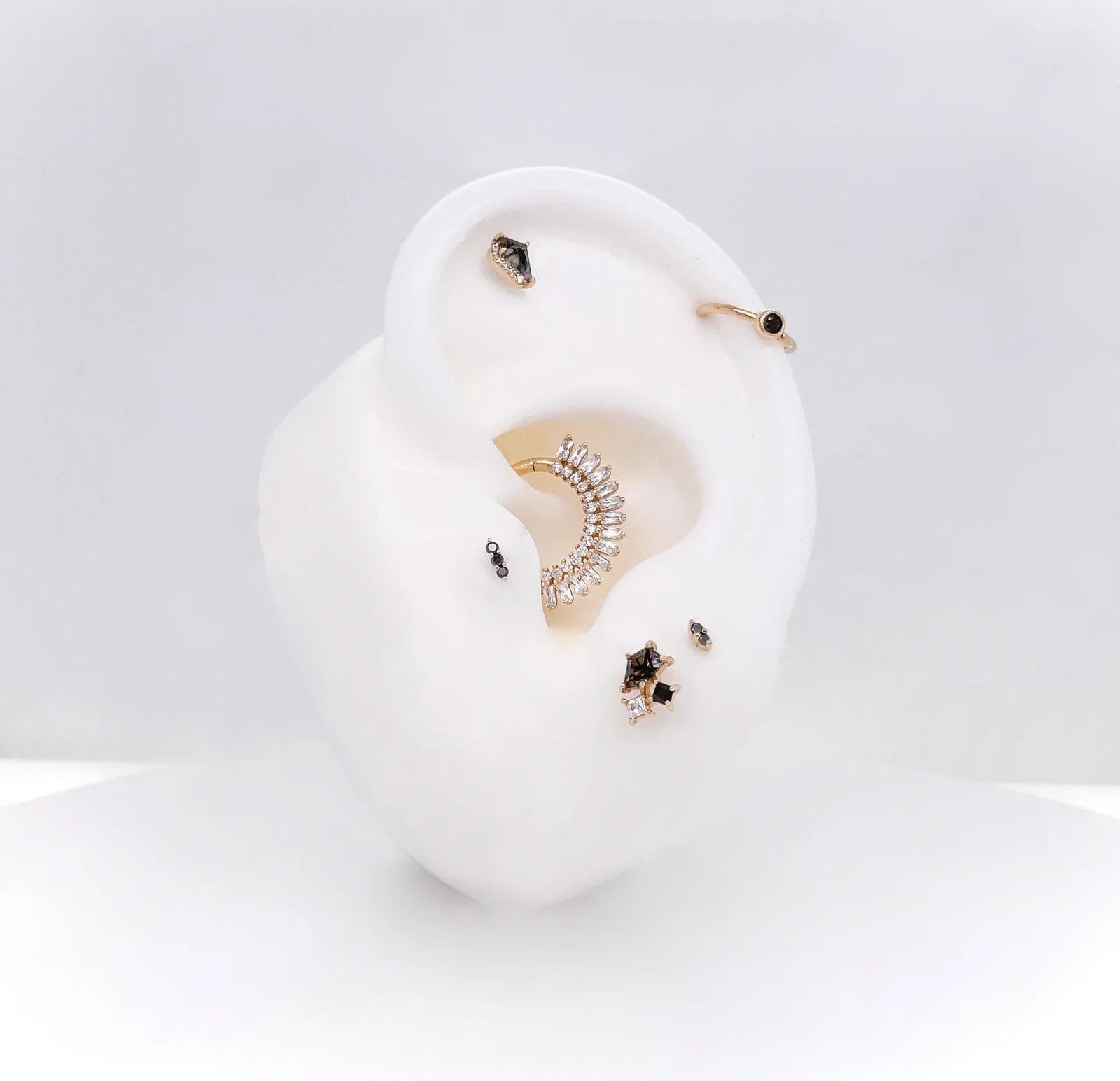 Buddha | 14k gold | Lyra | Tourmalated Quartz + Black Spinel + CZ