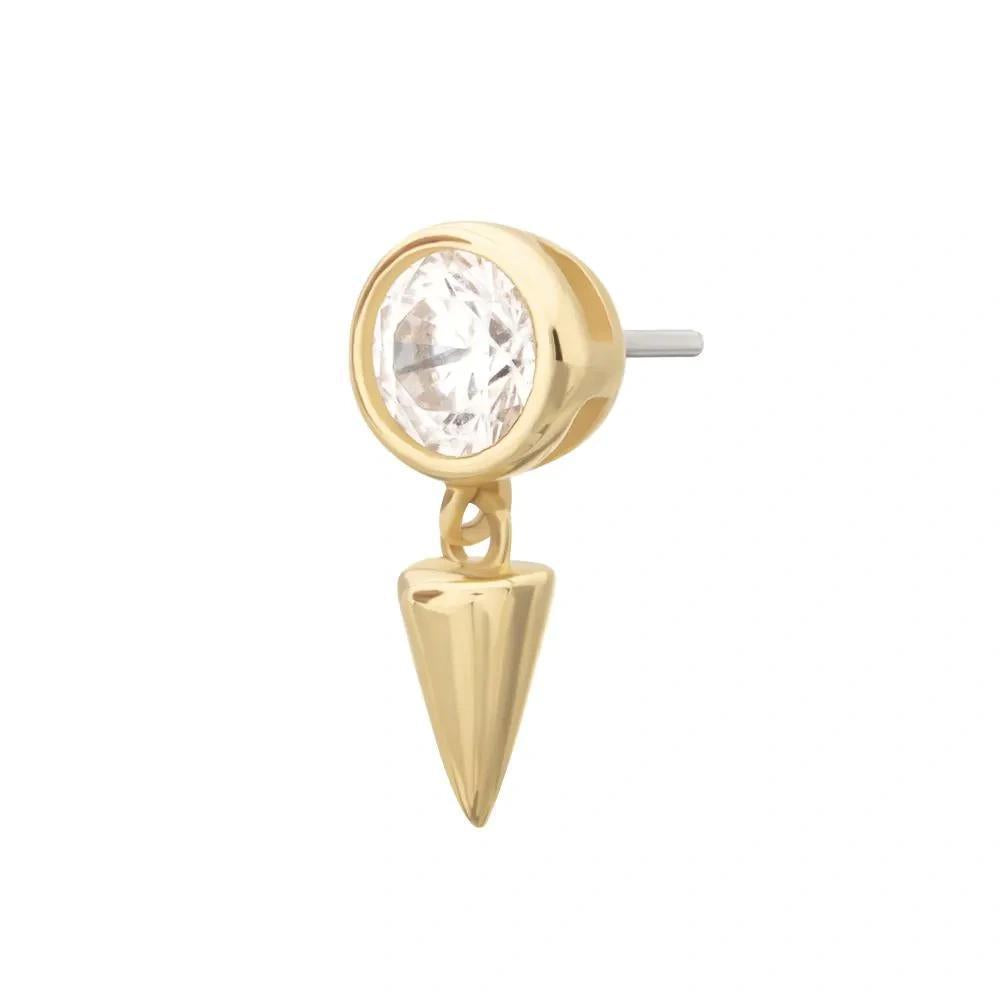 Invictus | 14k gold | Bezel Top with Spike Dangle | Lab-Grown Diamond