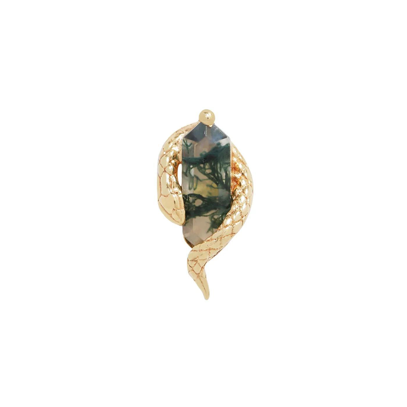 Buddha | 14k gold | Eve Was Framed | Moss Agate