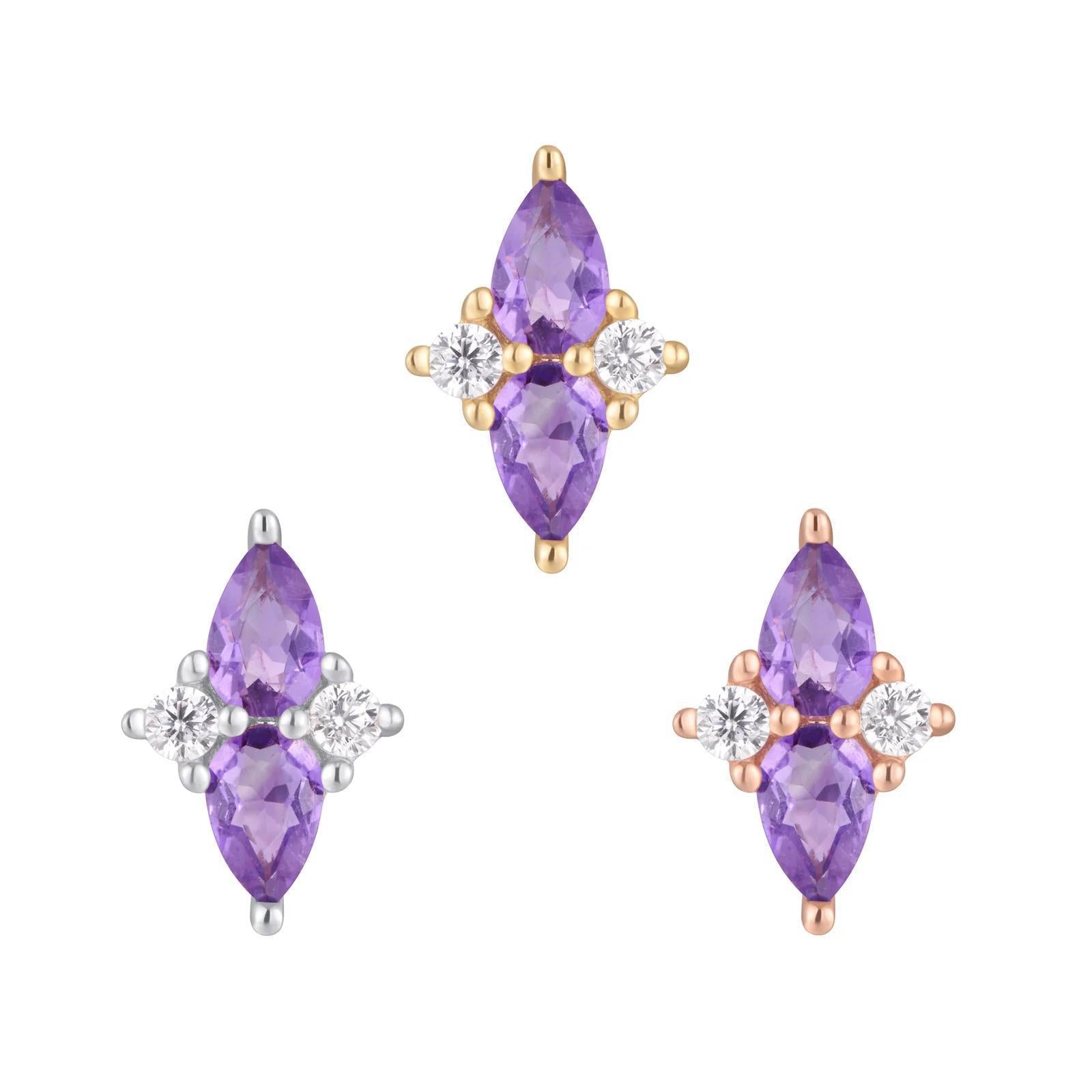 Buddha | 14k gold | Ethereal | Amethyst + CZ