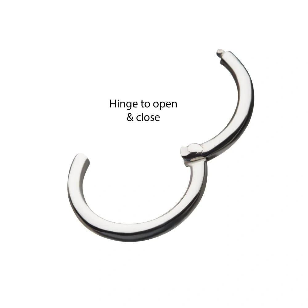 Invictus | 14k gold | White Gold Plain Hinged Hoop