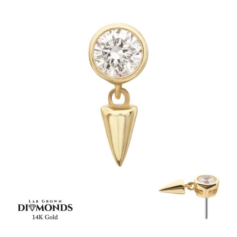 Invictus | 14k gold | Bezel Top with Spike Dangle | Lab-Grown Diamond
