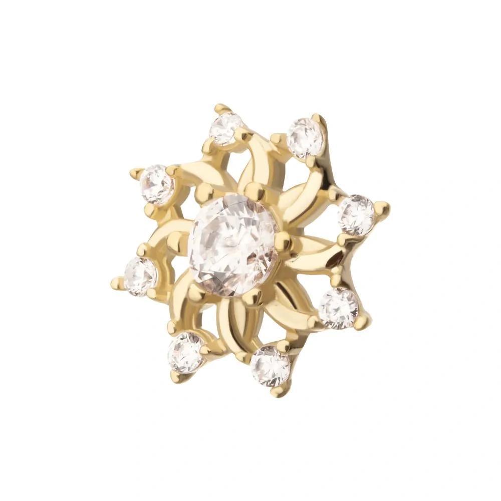 Invictus | 14k gold | Swirled Flower | CZ